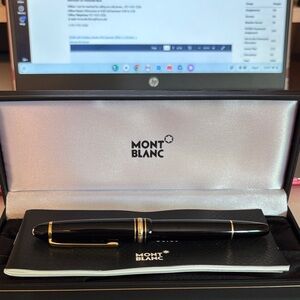 Montblanc Black and Gold Pen in Case